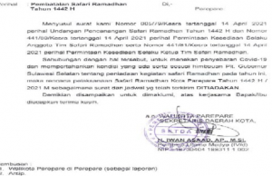 Pemkot Parepare Menyikapi Imbauan Plt Gubernur, Tiadakan Safari Ramadan