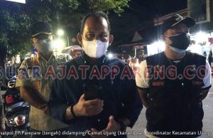 Tinjau Yustisi Kecamatan Ujung, Kasatpol PP Parepare Imbau Masyarakat Terapkan Prokes saat Berkendara