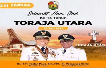 HUT Toraja Utara ke-13, Wali Kota Taufan Pawe: Mari bersinergi Untuk Kemajuan Sulawesi Selatan