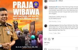 Wali Kota Parepare Ucapkan Selamat HUT Satpol-PP ke-72