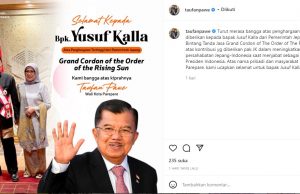 Walikota Parepare Taufan Pawe Sampaikan Ucapan Selamat untuk Jusuf Kalla