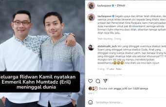 Keluarga Ridwan Kamil Nyatakan Eril Meninggal Dunia, Taufan Pawe Sampaikan Duka