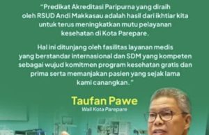 Wali Kota Parepare Apresiasi Raihan Akreditasi Paripurna RSUD Andi Makkasau