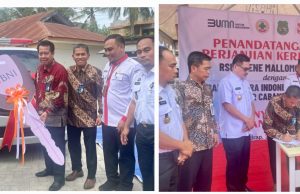 Pimpinan PT. BNI (Persero) Tbk. Serahkan Mobil Ambulance dan Menandatangani Perjanjian Kerjasama Dengan RS. Nene Mallomo Sidrap