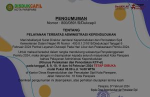Pemkot Parepare Tetap Layani Cetak dan Rekam e-KTP di Hari Pencoblosan