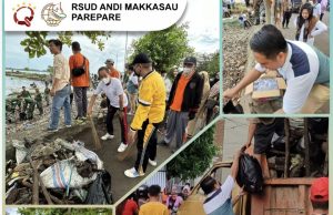 RSUD Andi Makkasau Bersama Gabungan Dinas-dinas Laksanakan Kerja Bakti Bersih Pantai
