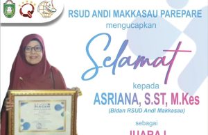 ASRIANA, Bidan RSUD Andi Makkasau Raih Juara I di Lomba Bidan Tingkat Kota Parepare