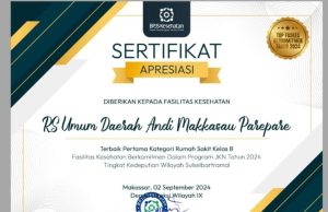 RSUD Andi Makkasau Kembali Raih Perhargaan dalam Pelayanan