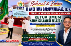 Andi Iwan Darmawan Aras Terpilih Aklamasi Pimpin KADIN Sulsel, Dunia Usaha Optimistis Songsong Era Pertumbuhan Baru