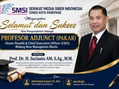 Ketua SMSI Parepare: Gelar Adjunct Professor yang Diraih Prof. Dr. H. Surianto AM Merupakan Pengakuan Akademik Internasional yang Prestisius