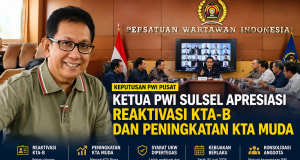 Ketua PWI Sulsel Apresiasi Kebijakan PWI Pusat soal Reaktivasi KTA-B dan Peningkatan KTA Muda