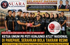 Ketua Umum PB PSTI Kembali Sambangi Atlet Nasional di Parepare, Serahkan Bola untuk Asian Games dan World Cup 2027